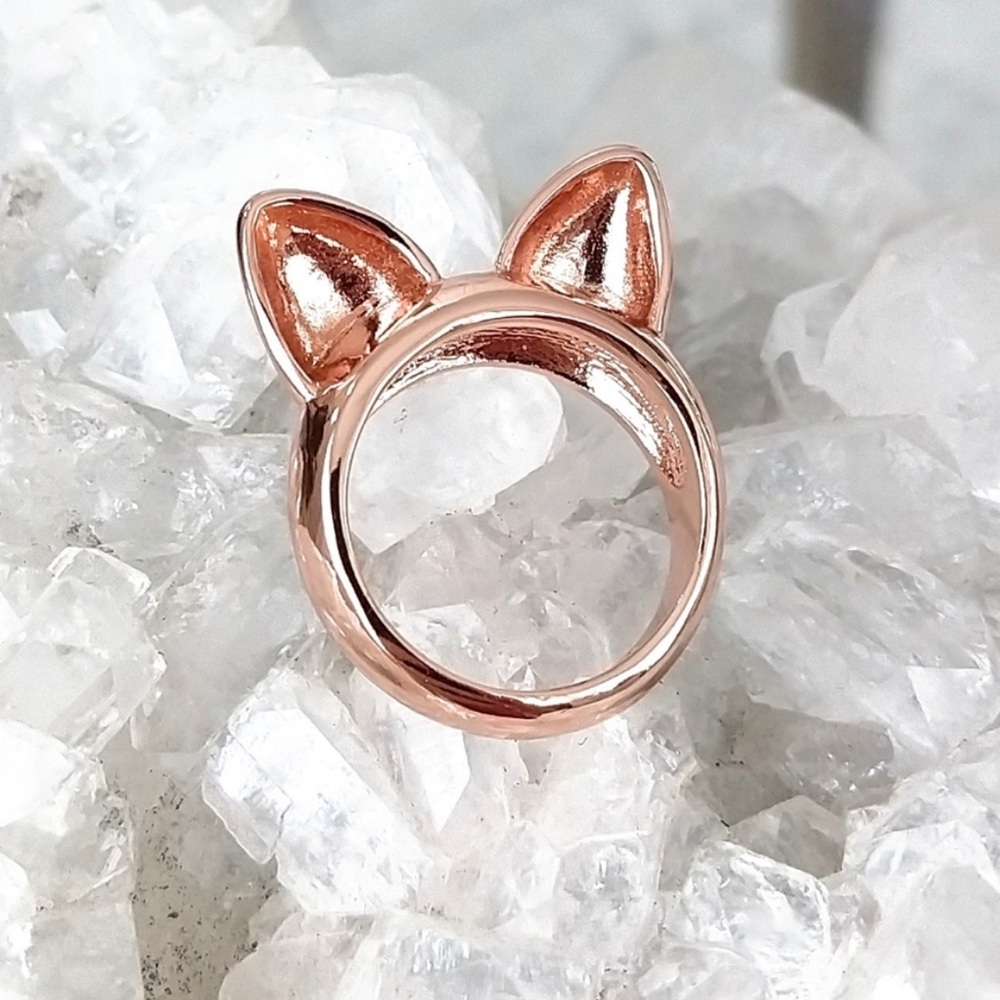 Jewelmint X Erin Fetherston Rose Gold Cat Ears Ring size 7 -